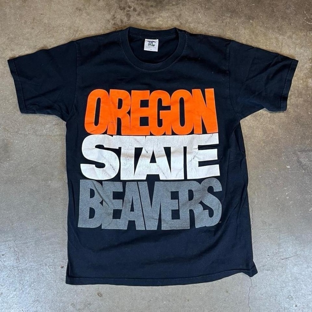 Vintage 90s‎ Oregon State Beavers black cotton t-shirt Men's Size M